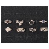 Silver Toned Rings(8)