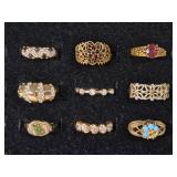 Gold Toned Rings(9)