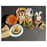 Easter Signs(4), Flocked Brown Bunnies, Fau