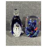 Penguin Paperweight, Fish in Water Paper Weight