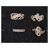 .925 Rings: .925 Ring with Diamond Accents, .925