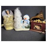 Fiber Optic Angel Tree Topper, Holiday Music Box,