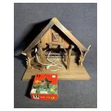 Light Up Wooden Nativity Stable Rustic