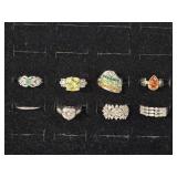 Silver Tone Rings(8)