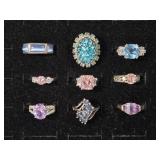 Silver Tone Rings(9)