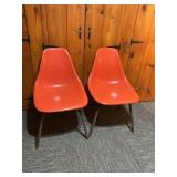 Fiberglass Shell Chairs Orange(2)
