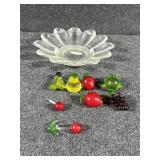 Small Glass Fruit, Small Glass Plate