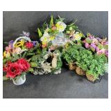 Lightup Flower Wreath, Faux Basket Of Flowers,