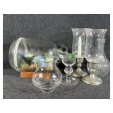 One Gallon Glass Jug with Faux Terrerium, Etched