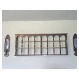 Wooden Wall Shelf with Wooden Wall Sconces(2)
