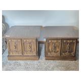 Square Wood Cabinet End Tables(2)