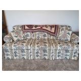 Floral Couch with 2 Pillows and Throw Blanket