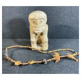 Carved Stone Indigenous Figure With Vintage
