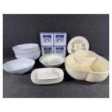 Plastic bowls, mouse cup, apple shaped bowl