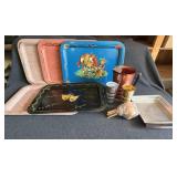 Decorated Metal Trays, Insulated Travel Mug And