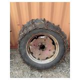 2 Tractor Tired with Tire Chains