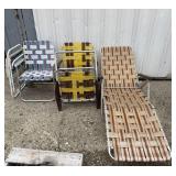Outdoor Folding Chairs(4) and Lounge Chair