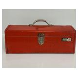 Red Metal Tool Box W/Tray