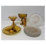 Pink and Gold Leaf Salad Plates Circa 1940ï¿½s