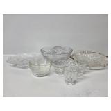 Cut Glass Bowl(2), Pyrex Glass Pie Pan, Pyrex