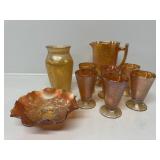 Jeanette Marigold Carnival Pitcher & Tumbler set