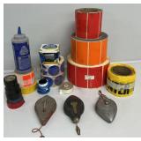 Rolls Of Labels,Electric Tape,Marking Chalk &