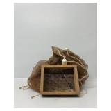 Burlap Material Fishing Net, Wooden Frame with