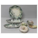 Porcelain Serving Plates, Lidded Sugar Bowl
