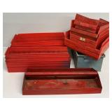 Plastic Organizer Bins, Metal Tool Tray