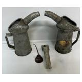 Metal Oil Can Pitchers W/Long Spouts,Pump