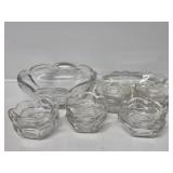 Glass Dip Cups(10), Large Glass Bowl, Glass Oval