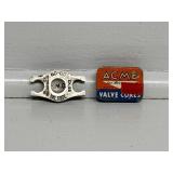 K.M.O Valve Gage Tool & ACME Valve Cores Tin