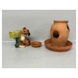 Planters- Puppy with Mailbox, Terracotta Tower