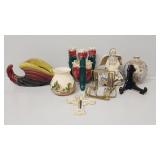 Plate Stands, Ceramic Pots(3), Angel Figurine