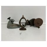Saw Sharpening Vise, Hand-Crank Bench Grinder