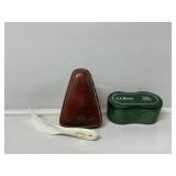 Leather Backed Shoe Brush, Oiled Leather Sponge,
