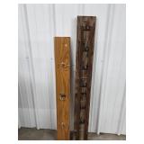 Wooden Coat Racks with Metal Hooks(2)