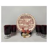 Alma College Collectors Plate, Red Luminarc Wine