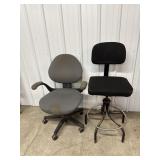 Grey Swivel Office Chair/Black Draft Swivel  Stool