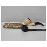 Imported Briar Italian Made Pipe, White Plastic