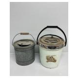 Bait Buckets (2) Metal & Plastic