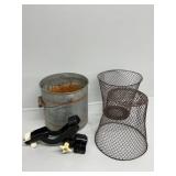 Fishing Rod Holder, Metal Minnow Bucket, Wire