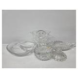 Crystal Footed Standing Bowl, Glass Divided D