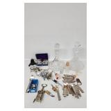 Cut Glass Decanters(2), Bottle Openers, Bar