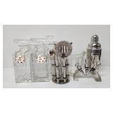 Cut Glass Decanters(5), Bar Maker Set, Steel C