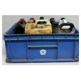 Motor Oil, Antifreeze, Bar & Chain Oil In A Tub
