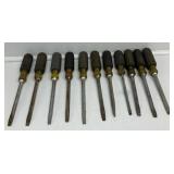 Flathead Screwdrivers W/Amber& Black Handles