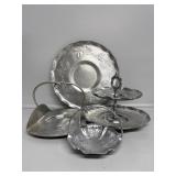 Wrought Aluminum Two-Tiered Serving Tray.