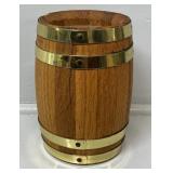 Wooden Barrel Coin Piggy Bank with