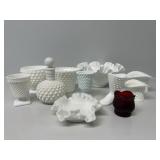 Vintage Hobnail Milk Glass - Fenton Boot